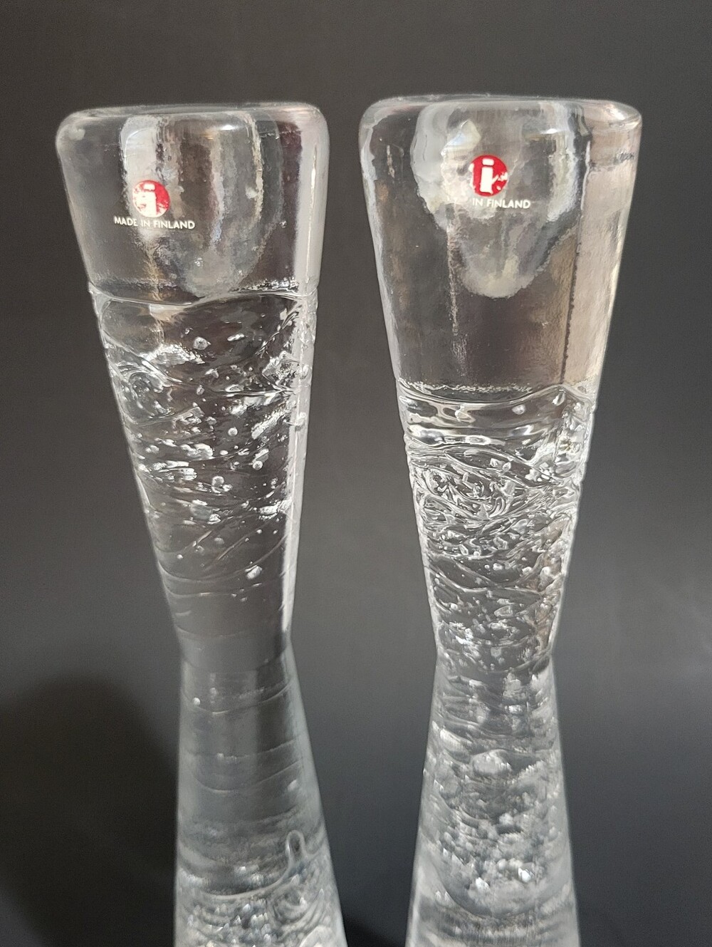 Pair Iittala Arkipelago Hourglass Candlestick Holders Timo Sarpenava Vtg 60s MCM - Picture 2 of 14